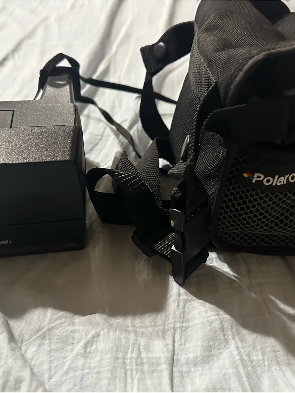Polaroid OneStep Flash Instant Camera in Black with Red Accent